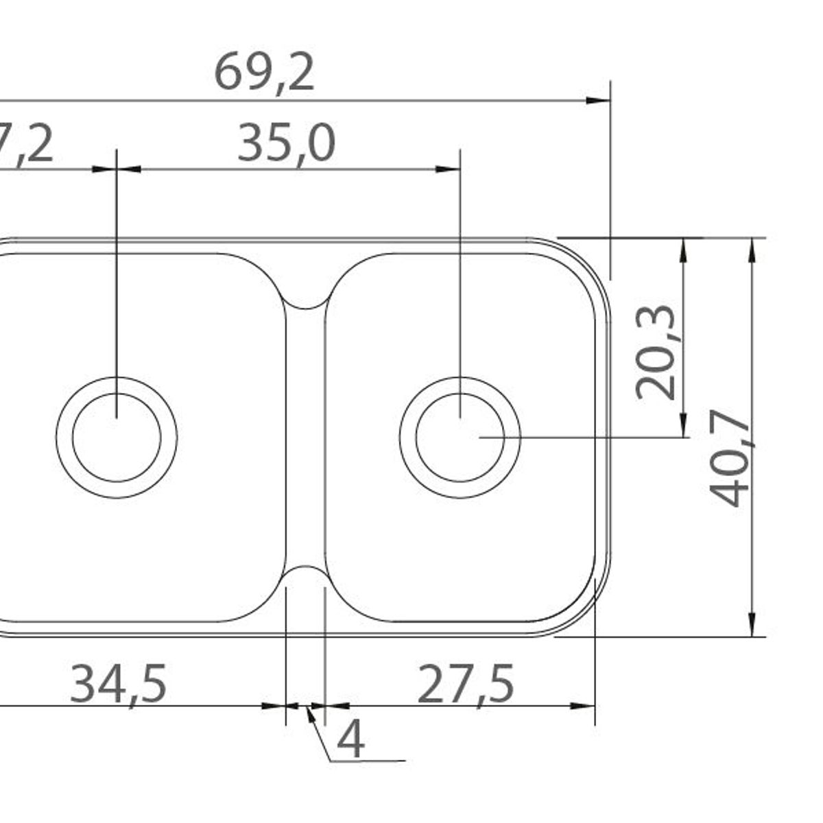TRAMONTINA - Lavadero Cubeta Doble 02 Pozas 69.2x40.7cm