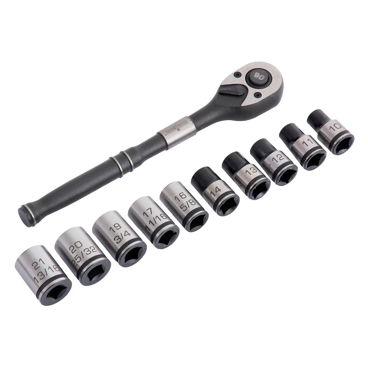 UBERMANN - Set 11 Dados Ubermann 1/2" Milimetros/Pulgadas