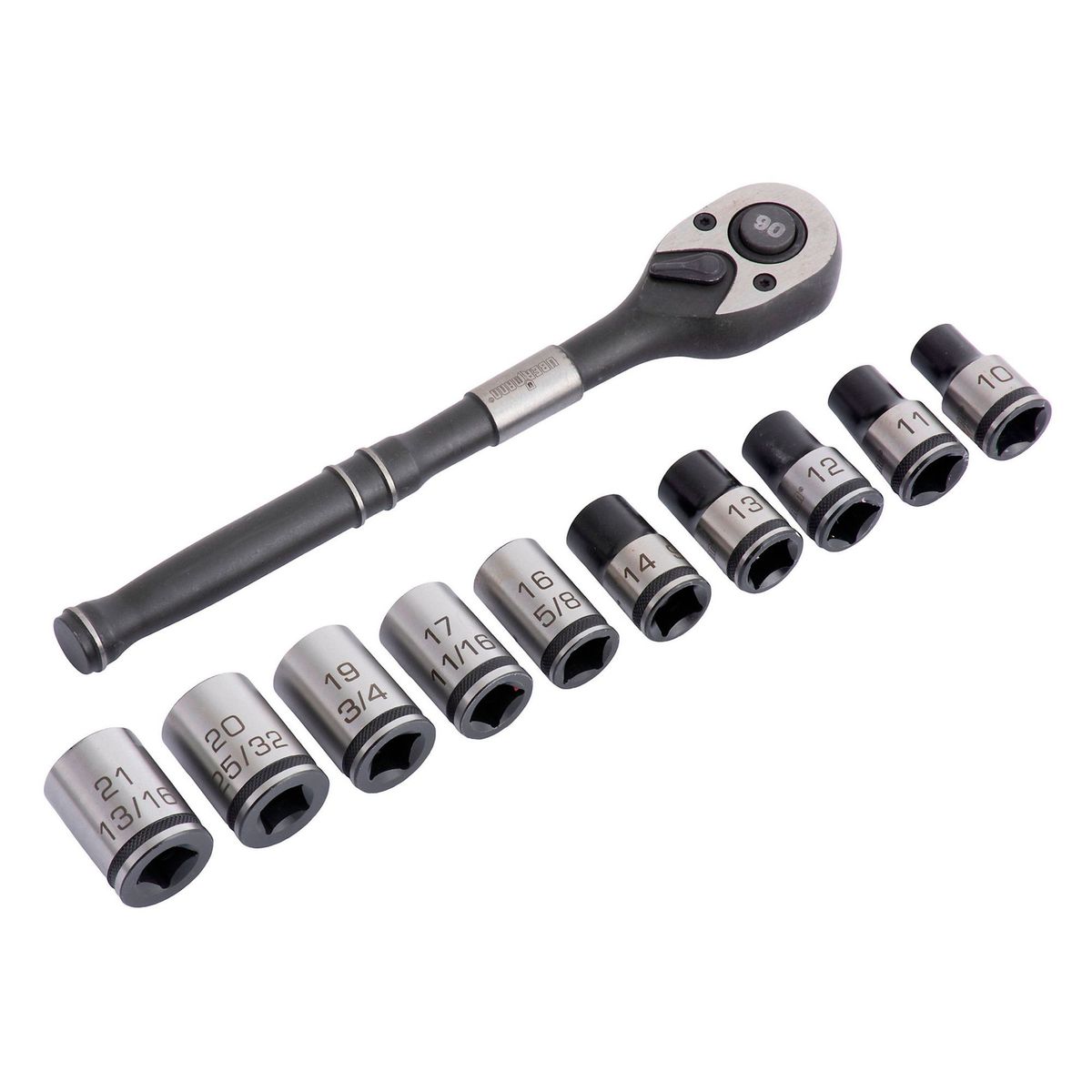 UBERMANN - Set 11 Dados Ubermann 1/2" Milimetros/Pulgadas