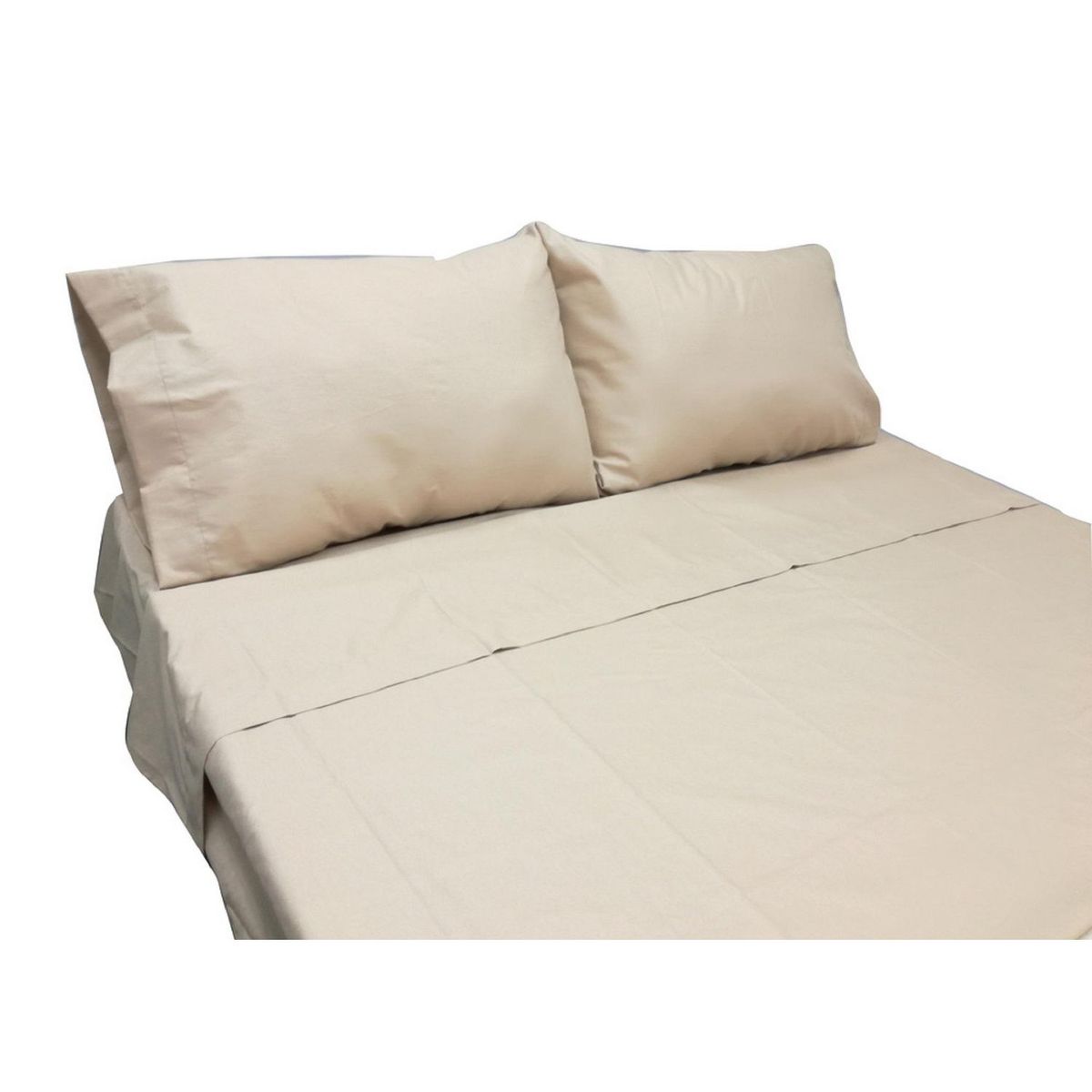 JUST HOME COLLECTION - Juego de Sábanas Fashion 2 Plazas 150 Hilos Beige