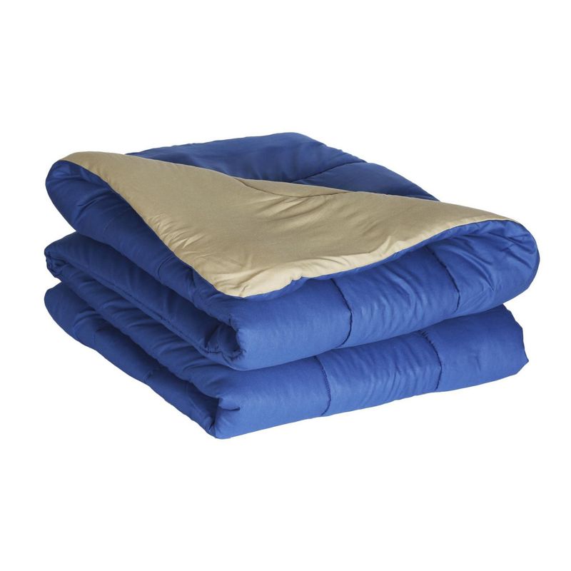 JUST HOME COLLECTION - Edredón Reversible 1.5 Plazas Azul/Beige