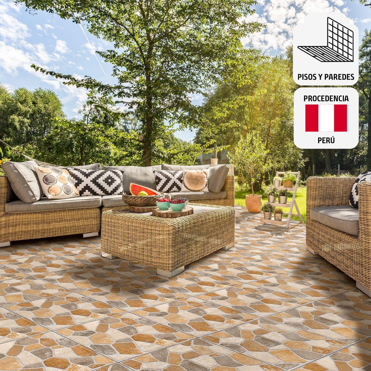 GALA - Cerámica Grans Sumatra Beige Rústica 46x46cm 1.90m2 para piso