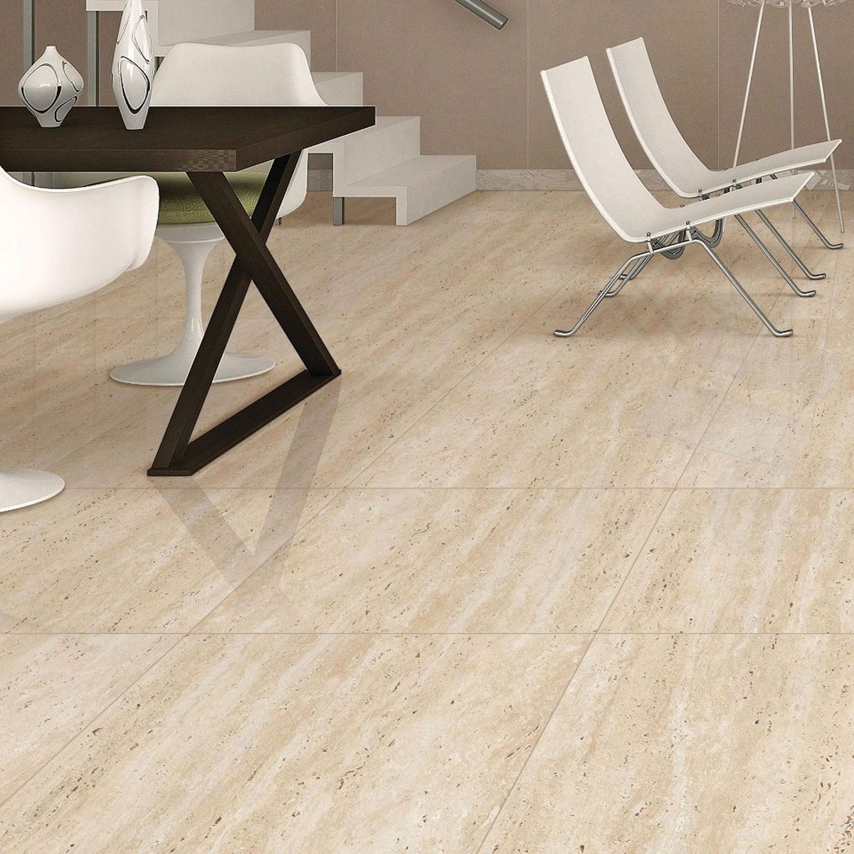 HOLZTEK - Porcelanato Beige 60x60 Marmoladas Brillante 1.44 m2