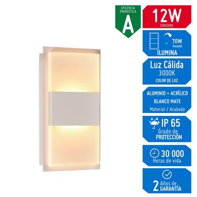 Lmpara de Pared Led Shot 2*6 W 1 Luz