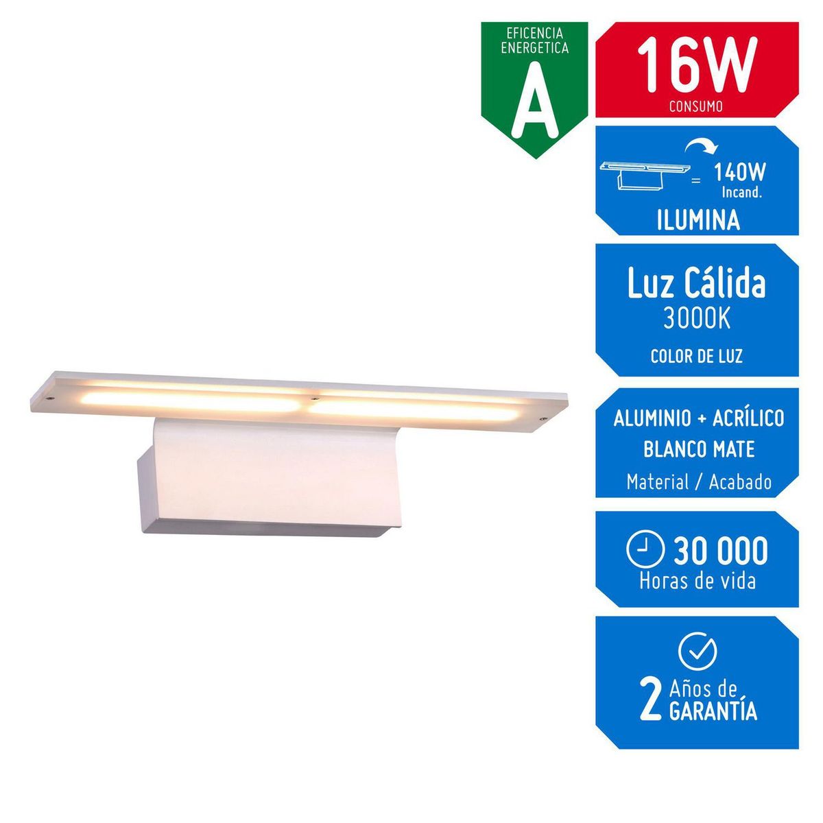 Lámpara de Pared Nefere 16W 220V, marca DESIRE - Foto Principal