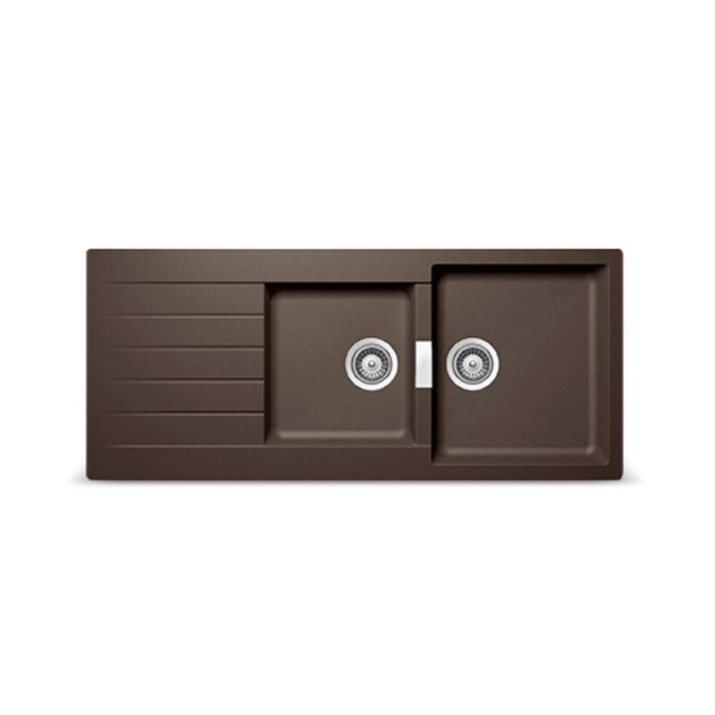 RECORD - Lavadero de Cocina Record 2 Pozas con Escurridor Signus Gris 116x50cm