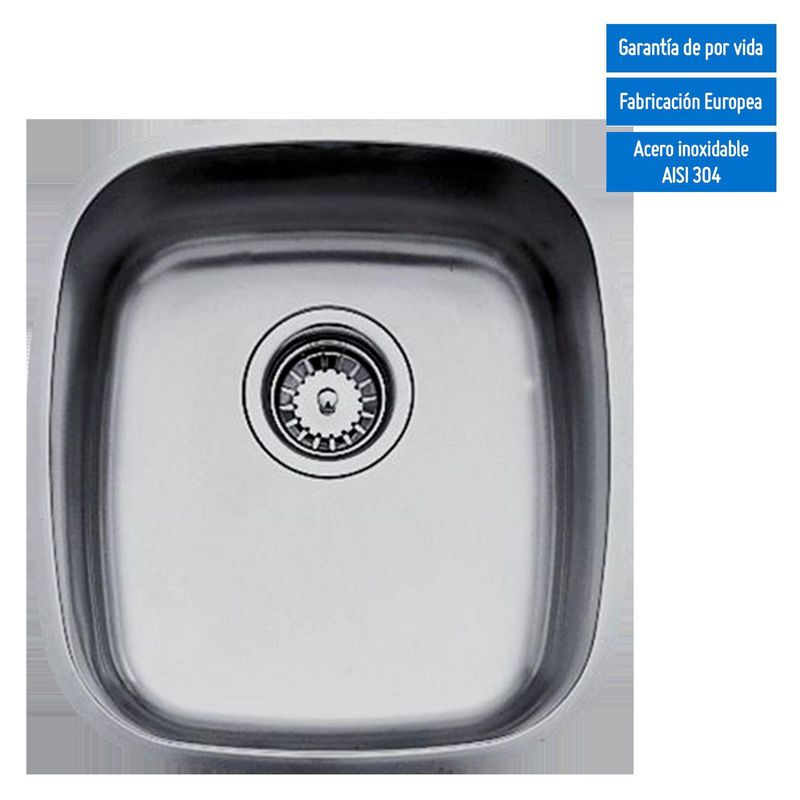 TEKA - Lavadero de Cocina Acero Inoxidable Teka 1 Poza 39.5x36.5cm
