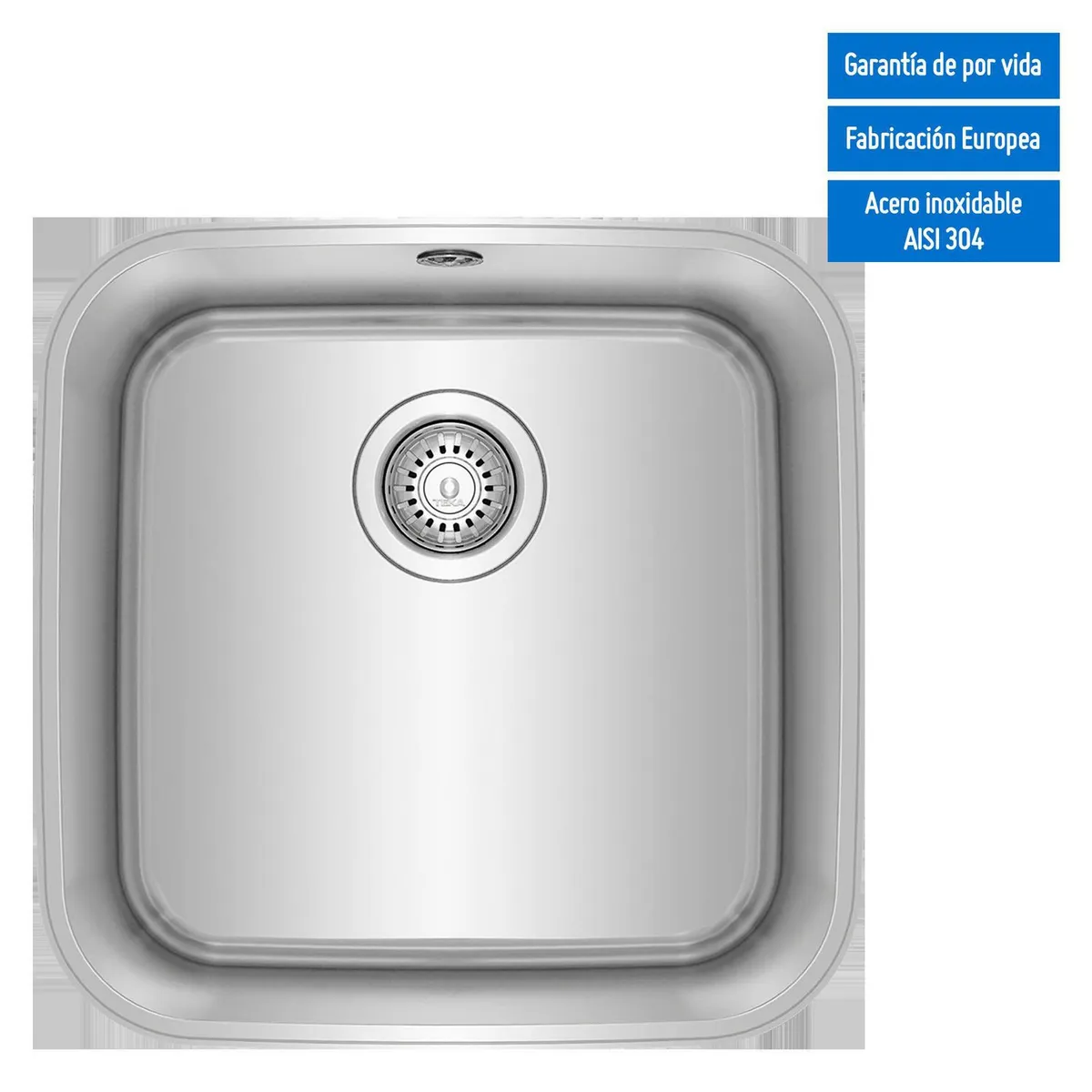 TEKA - Lavadero de Cocina Acero Inoxidable Teka 1 Poza 43.3x43.3cm