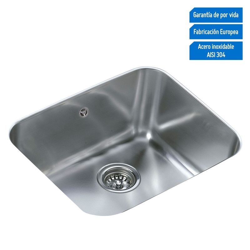 TEKA - Lavadero de Cocina Acero Inoxidable Teka 1 Poza 43x53cm