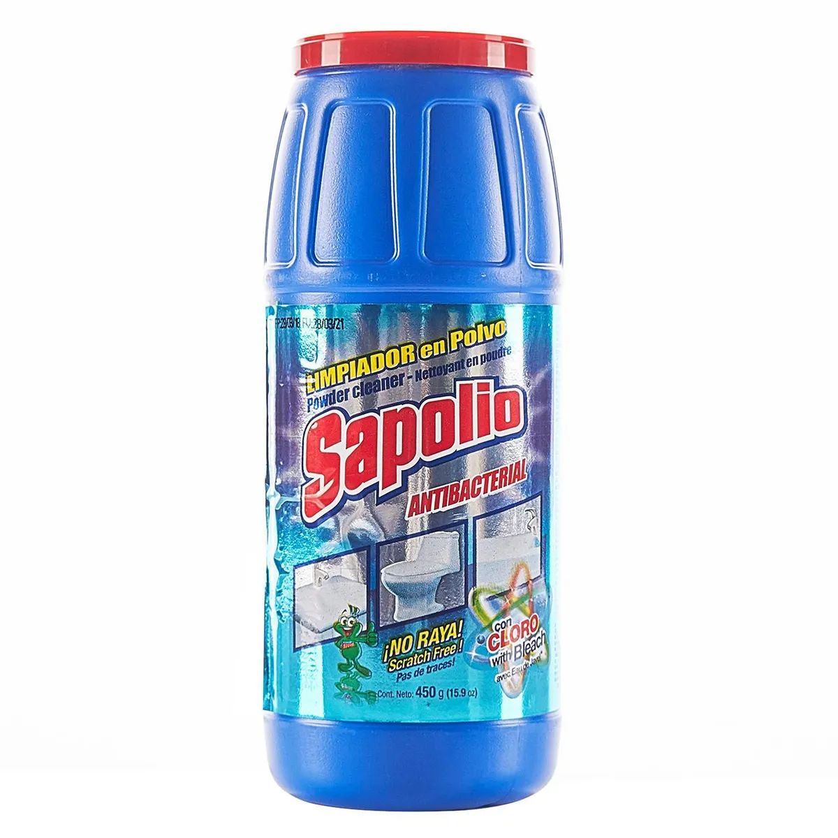 SAPOLIO - Limpiador en Polvo de Baño Antibacterial Sapolio 450gr.