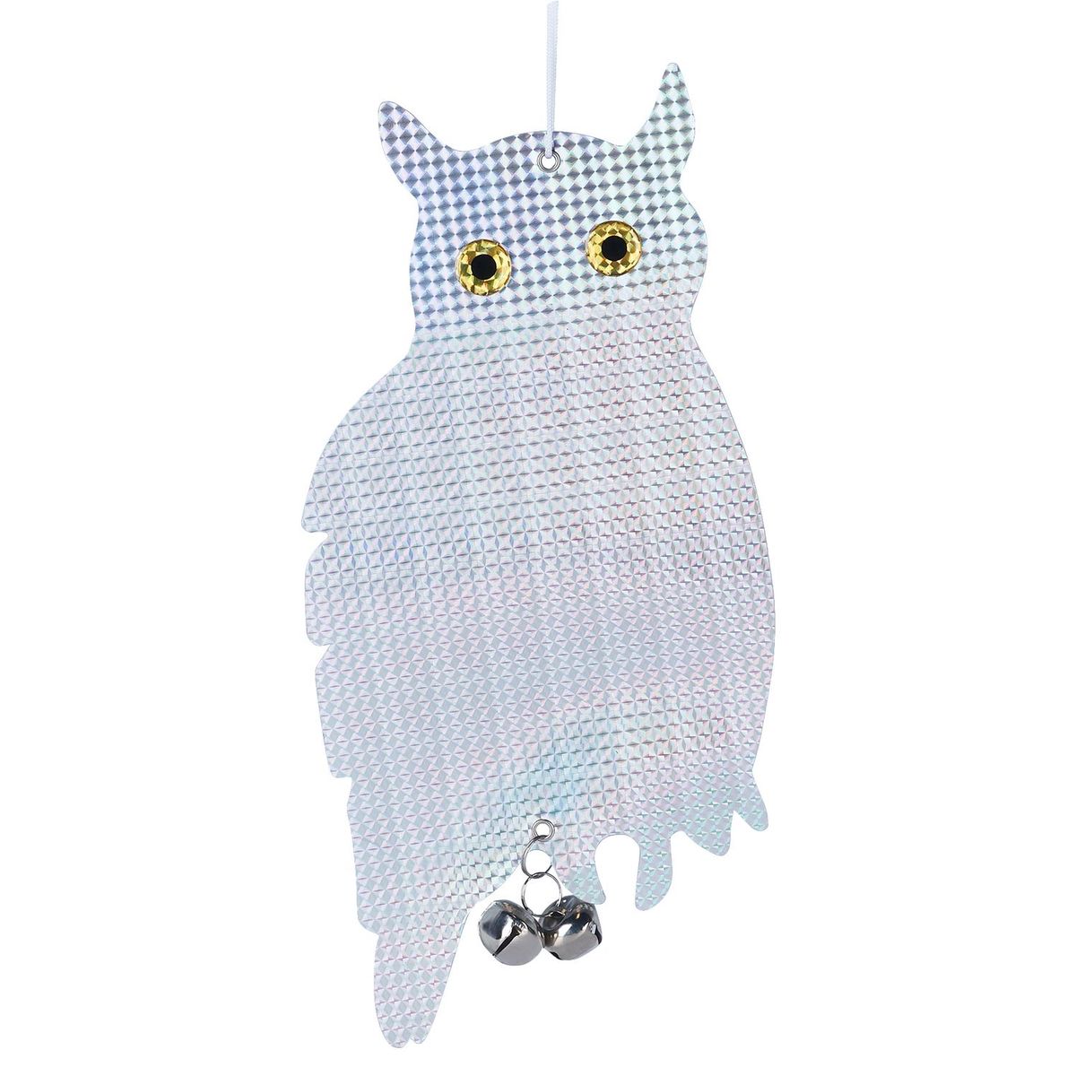 MDTECH - Búho Holográfico Espanta Aves PVC Gris 20x39.5x0.1cm