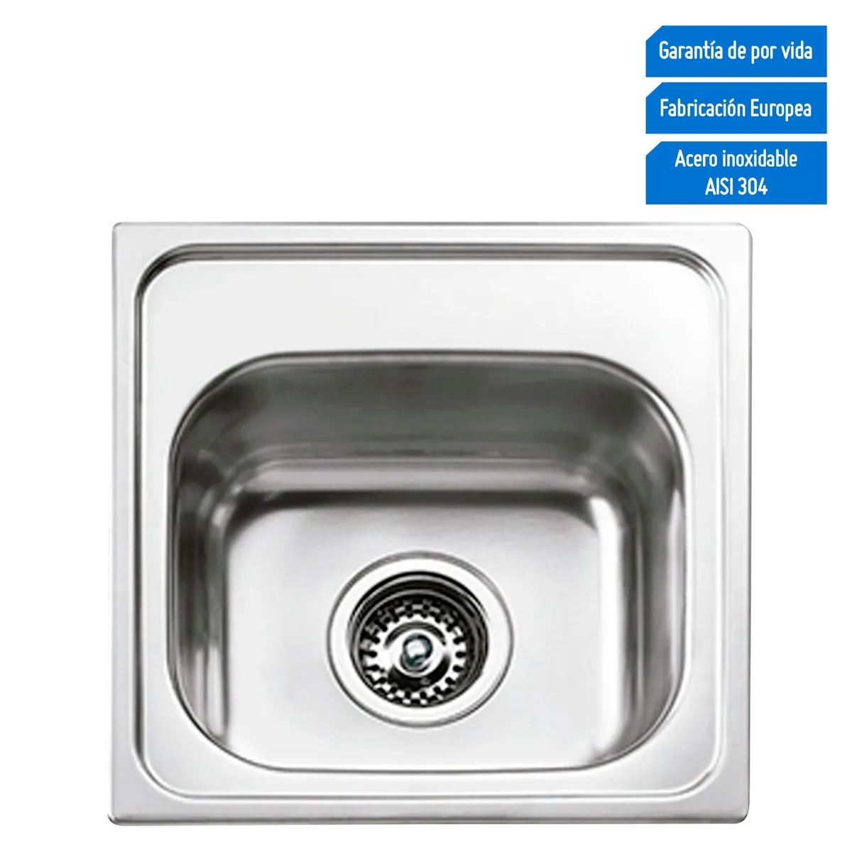 TEKA - Lavadero de Cocina Acero Inoxidable Teka 1 Poza 38.1x38.1cm