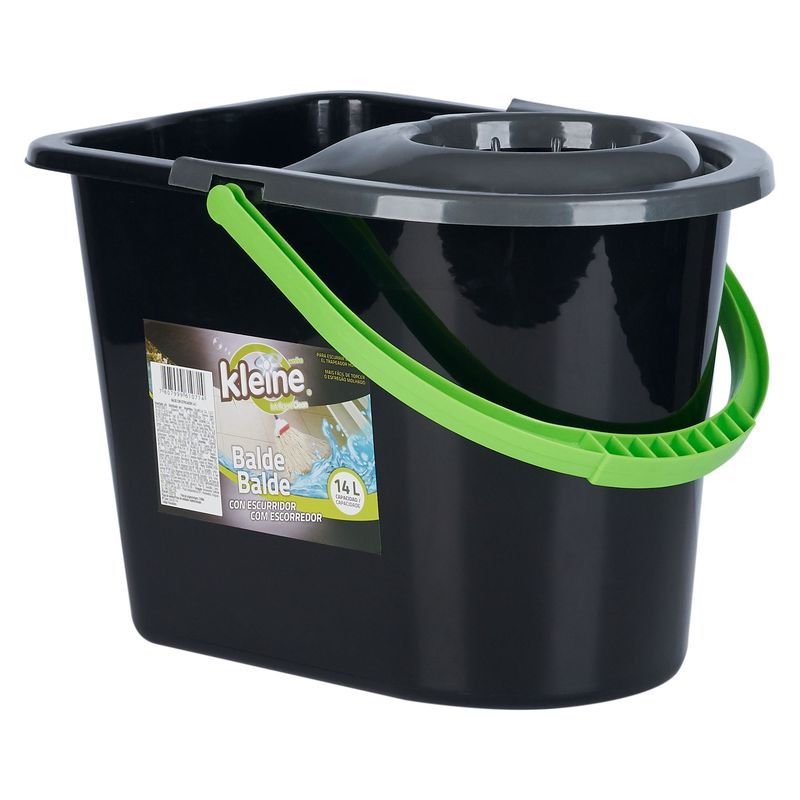 KLEINE - Balde con estrujador 14 L Negro