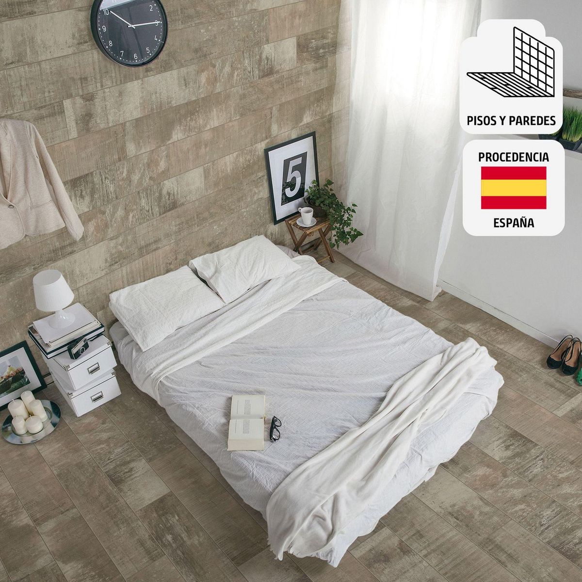 CICOGRES - Porcelanato Artic Wood Marrón Gris 23x120cm 1.10m2