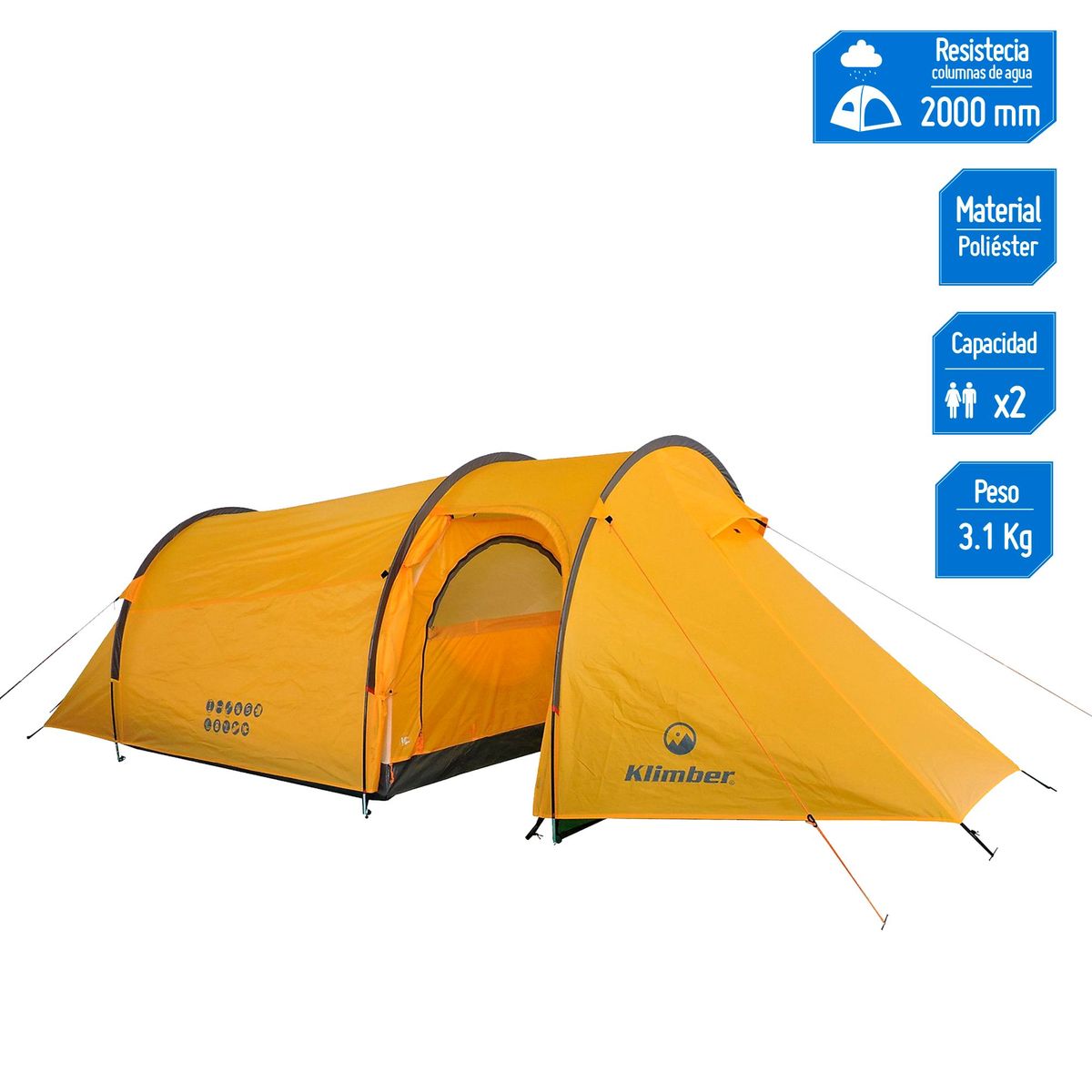 KLIMBER - Carpa 2 Personas Klimber Kolumbo Amarillo