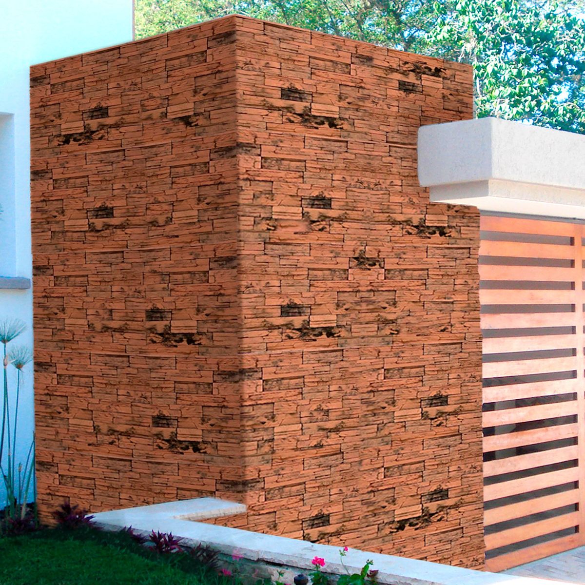 SPAZIO - Piedra Kkala Rococho Naranja 10x50cm 0.50m2