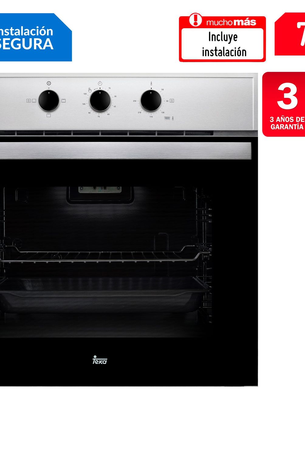 TEKA - Horno Empotrable Teka Eléctrico 76 Lt HBB 535 SS Plateado