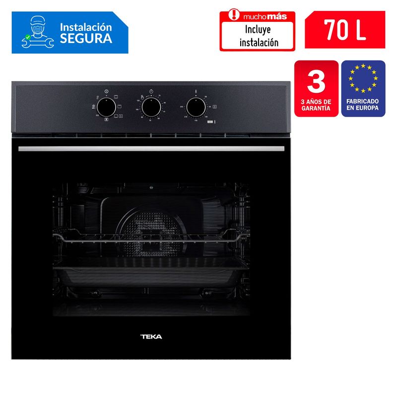 TEKA - Horno Empotrable Teka Eléctrico 71 Lt HSB 610 BK Negro