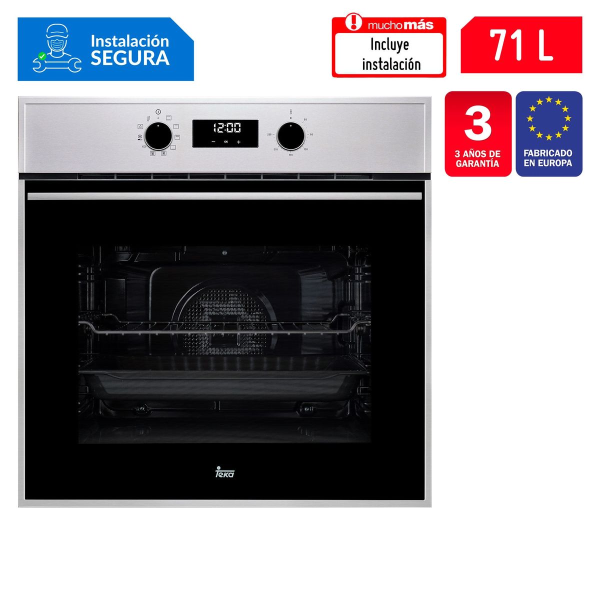 TEKA - Horno Empotrable Teka Eléctrico 71L HSB 635 SS Plateado
