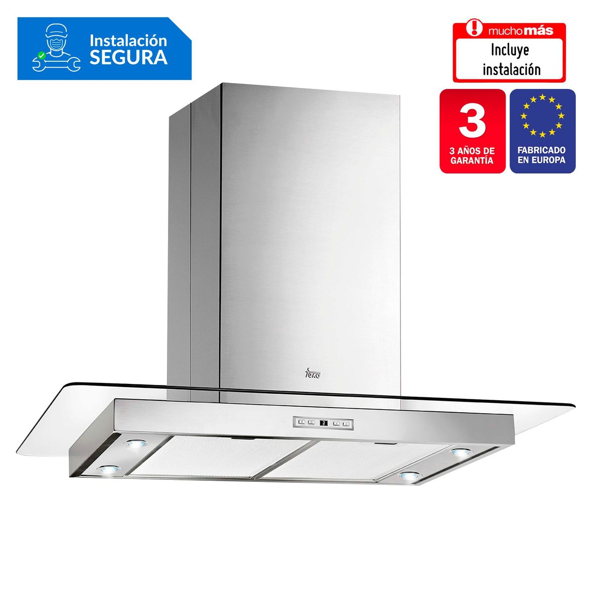 TEKA - Campana Extractora Teka 90cm DG3 980 ISLA Acero Inox