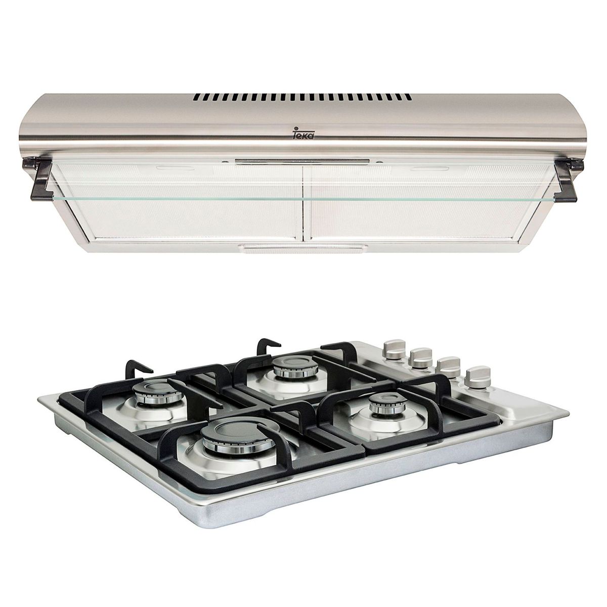 TEKA - Combo Teka Cocina Empotrable 4 Hornillas EP 60 4G + Campana Decorativa 60cm CL610