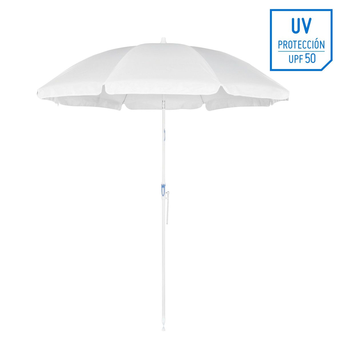 B&V - Sombrilla de playa 50UV 2m Blanco