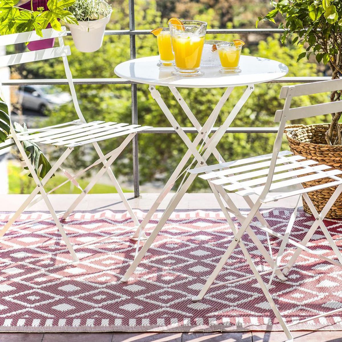 JUST HOME COLLECTION - Juego de balcón Arezzo 2 personas Blanco