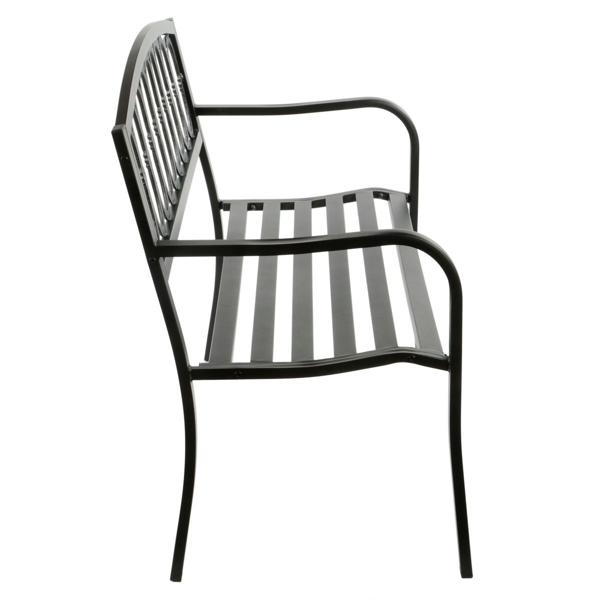 JUST HOME COLLECTION - Banco de Acero 1.27m Negro para 2 Personas