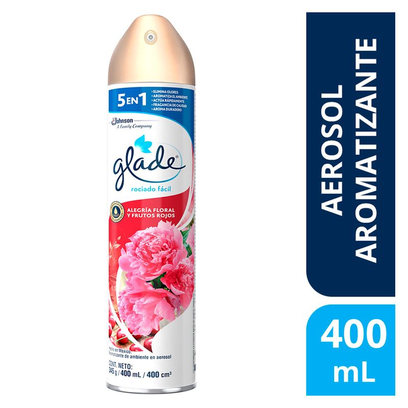 GLADE - Ambientador Glade En Spray Alegría Floral Y Frutos Rojos 400Ml