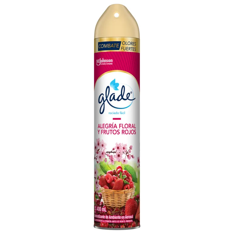 GLADE - Ambientador en aerosol Glade Alegría Floral y Frutos Rojos 400ml