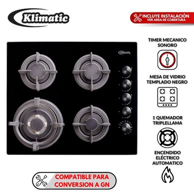 Cocina empotrable Gas Klimatic GIA X X4 Quemadores