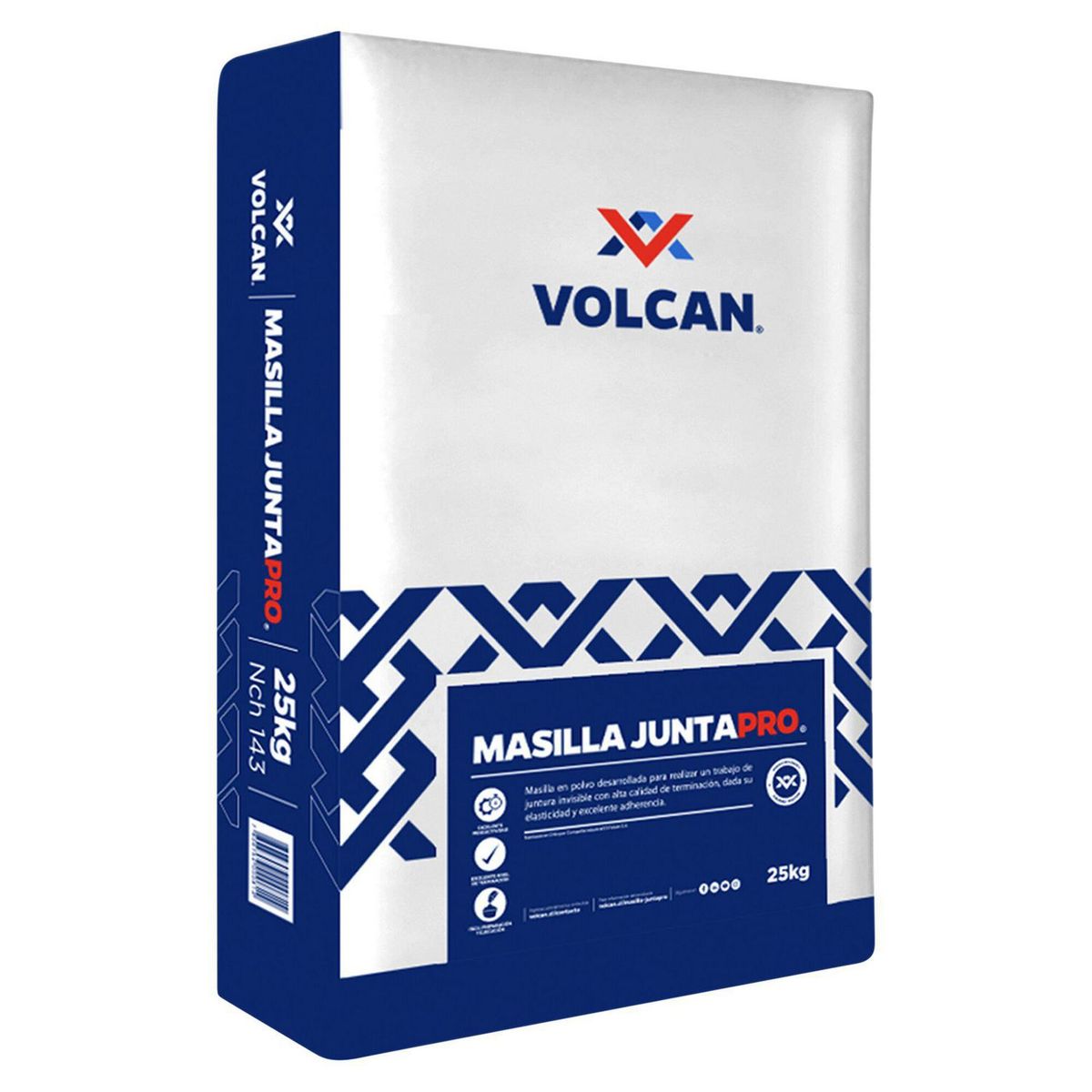 VOLCAN - Masilla Base en Polvo para Drywall Juntapro 25kg