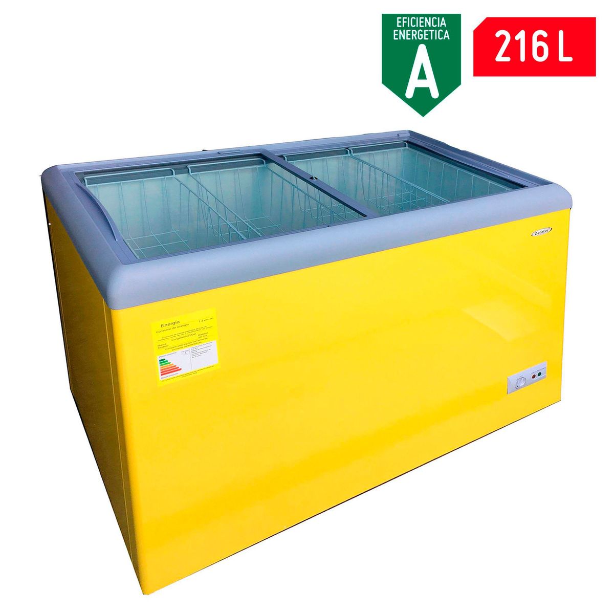 GELATOR - Congeladora Gelator 216 Lt con Vitrina SD-248 Amarillo