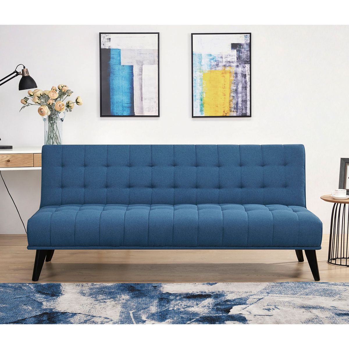 JUST HOME COLLECTION - Sofá Cama Montevideo Azul 180x86x81