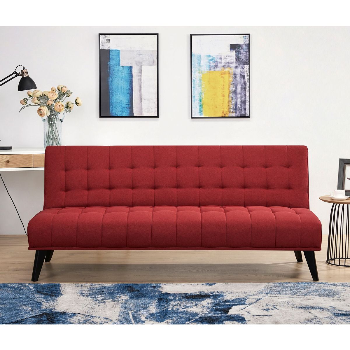 JUST HOME COLLECTION - Sofá Cama Montevideo Rojo 180x86x81