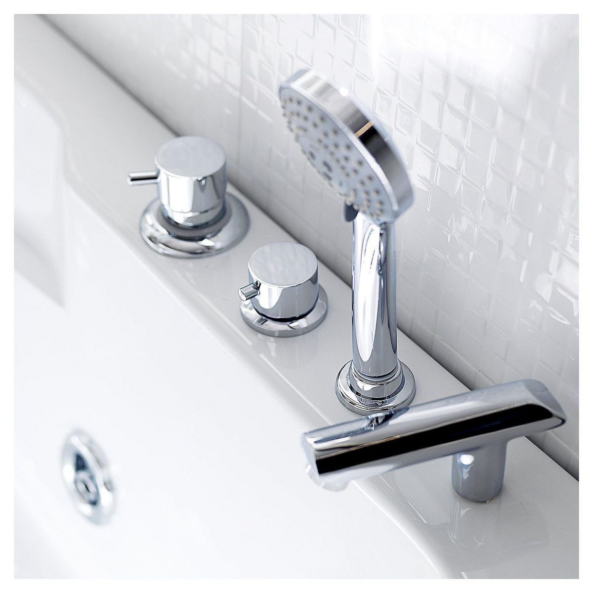 SENSI DACQUA - Tina de Hidromasaje Rectangular 150 x 70 x 55 cm Blanca