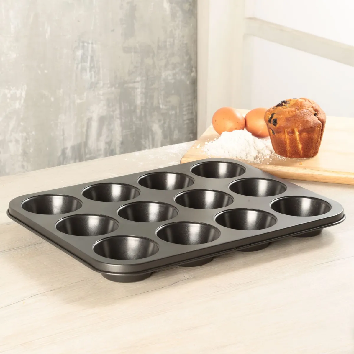 JUST HOME COLLECTION - Molde para 12 Muffins Antiadherente