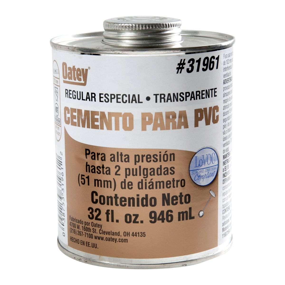 OATEY - Pegamento para PVC Oatey Dorado 946 ml
