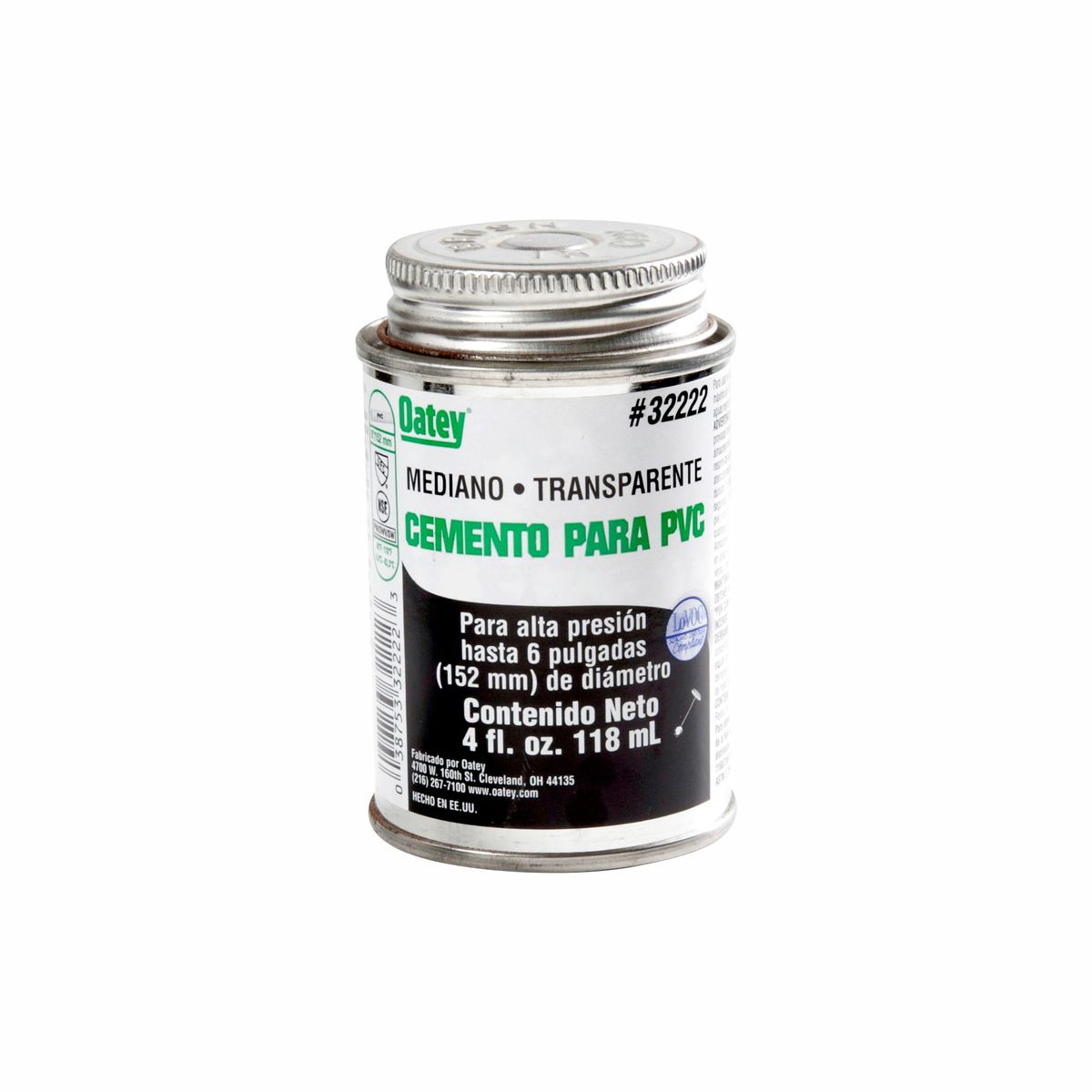 OATEY - Pegamento para PVC Oatey Negro 118 ml