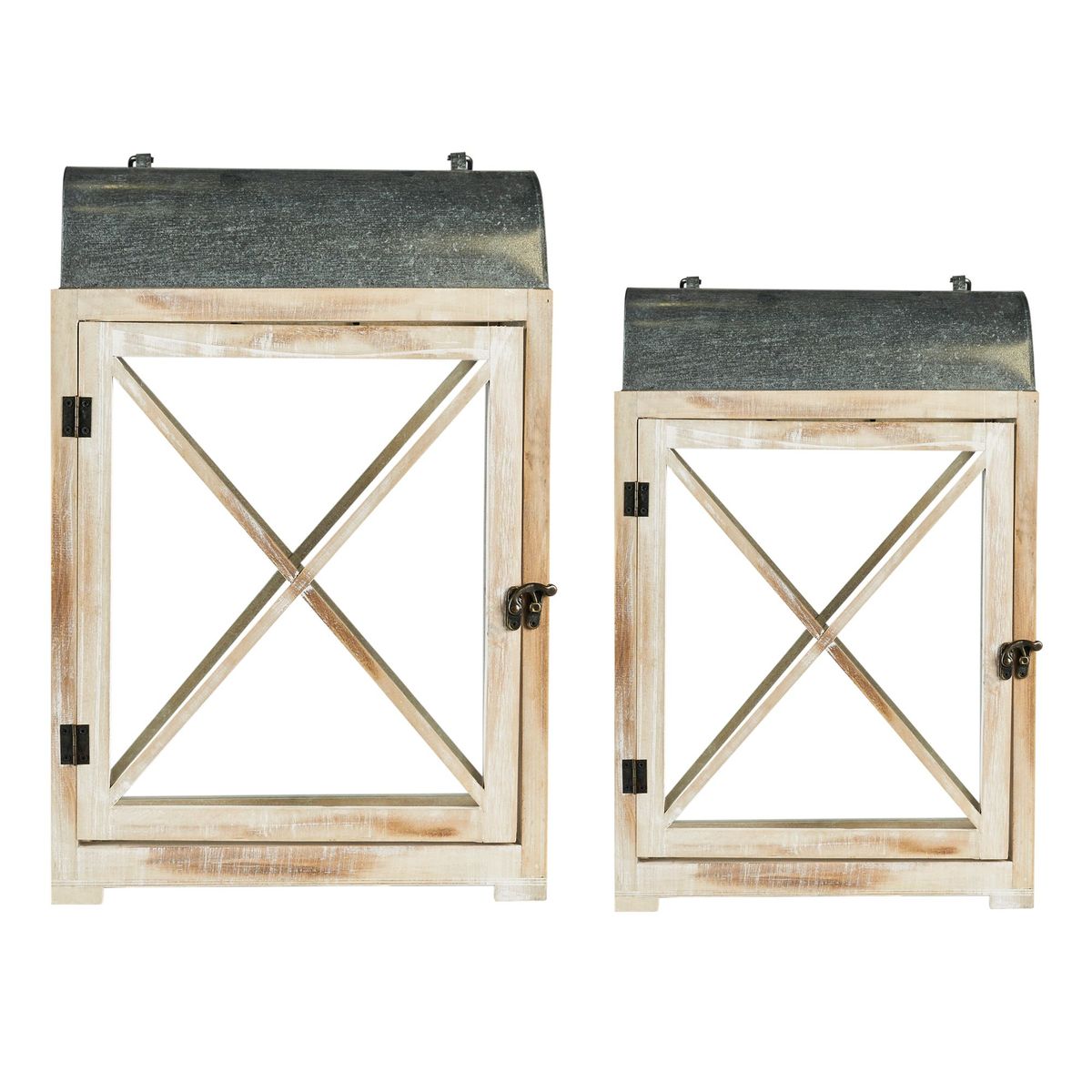 JUST HOME COLLECTION - Linterna de Madera 45x30x15cm