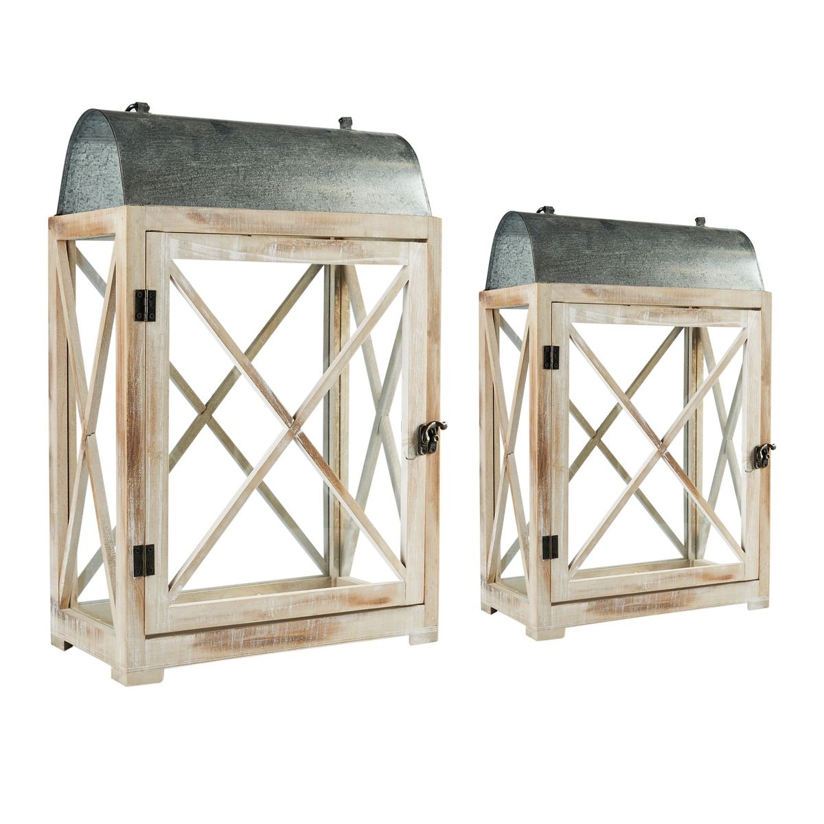 JUST HOME COLLECTION - Linterna de Madera 45x30x15cm