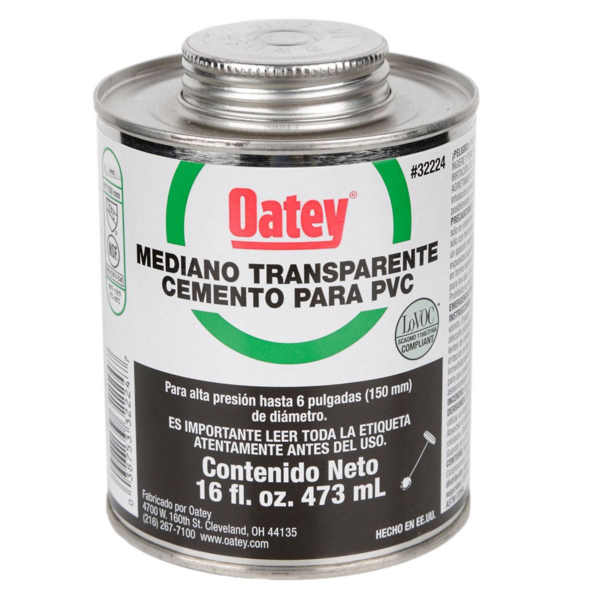 OATEY - Pegamento para PVC Oatey Negro 473 ml