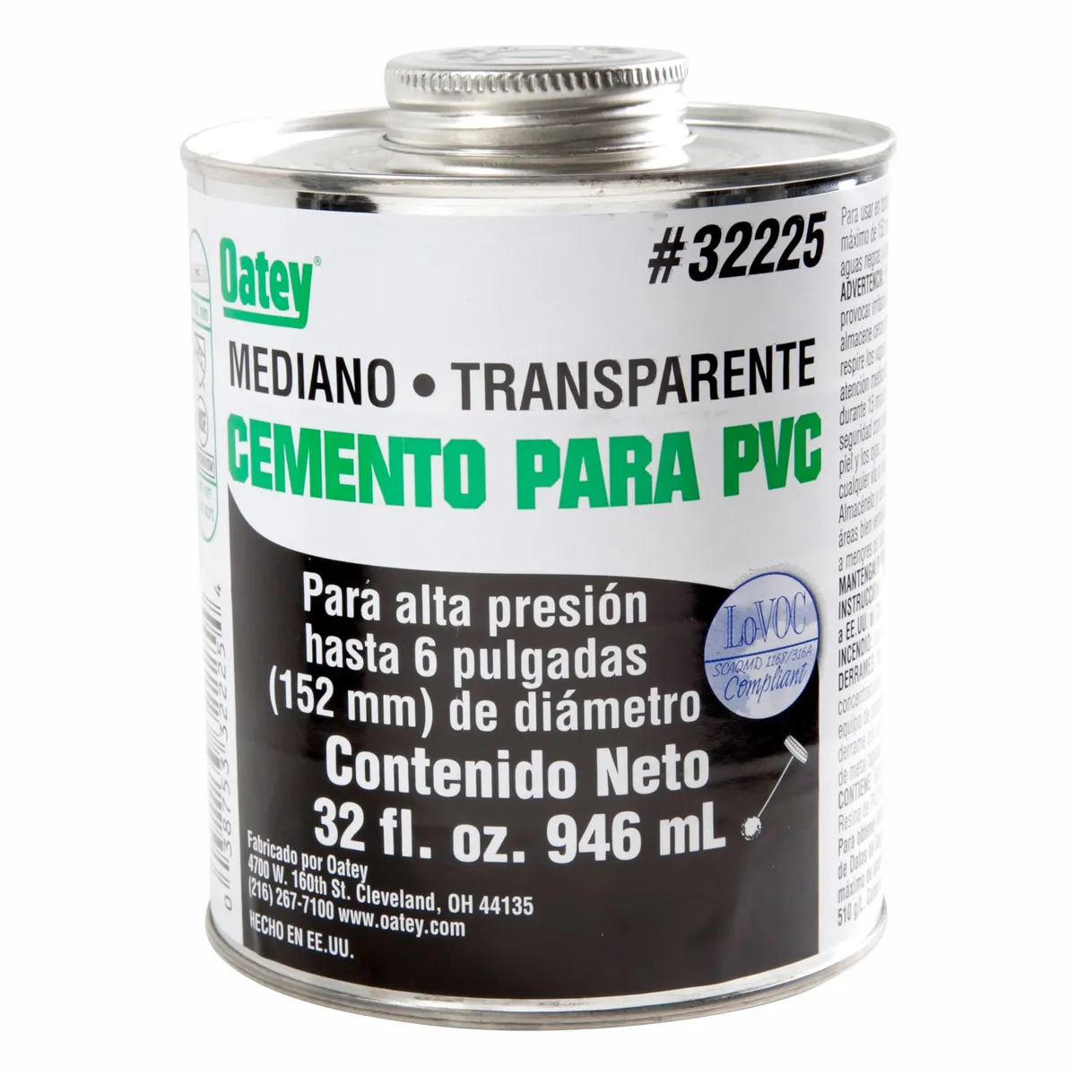 OATEY - Pegamento para PVC Oatey Negro 946 ml