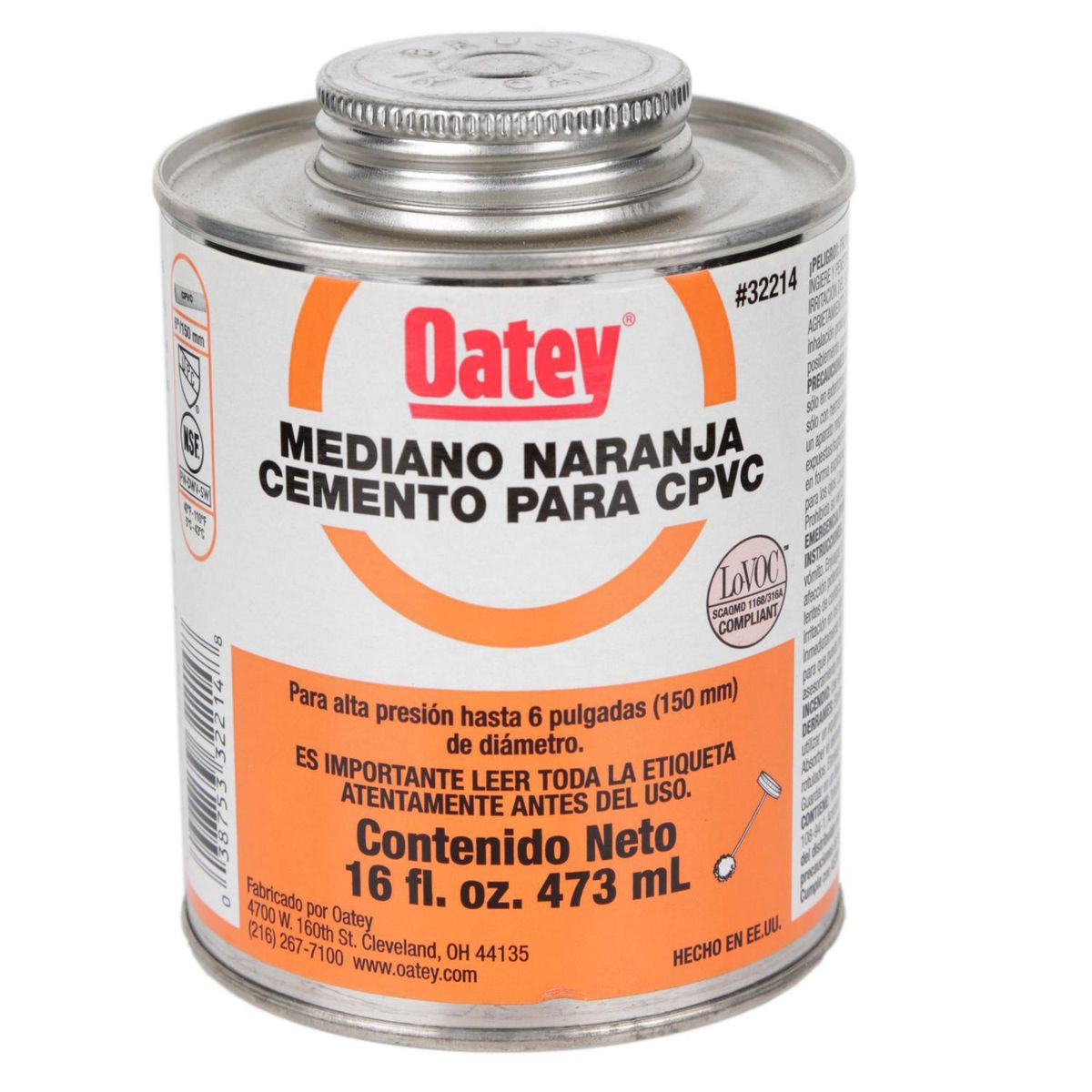OATEY - Pegamento para PVC Oatey Naranja 473 ml