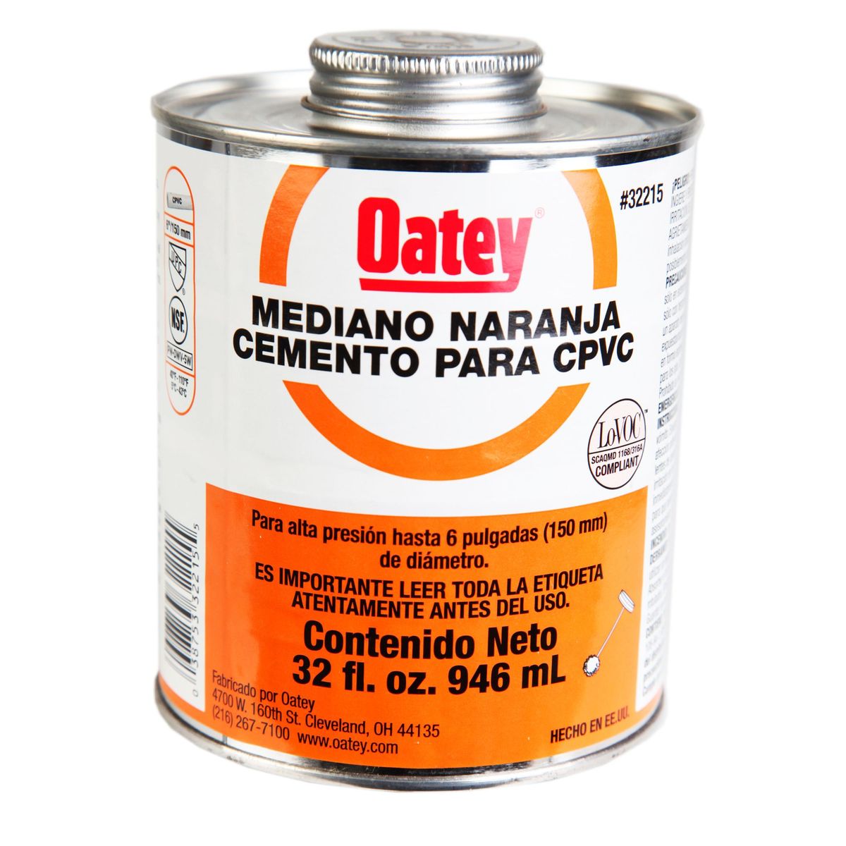 OATEY - Pegamento para PVC Oatey Naranja 946 ml