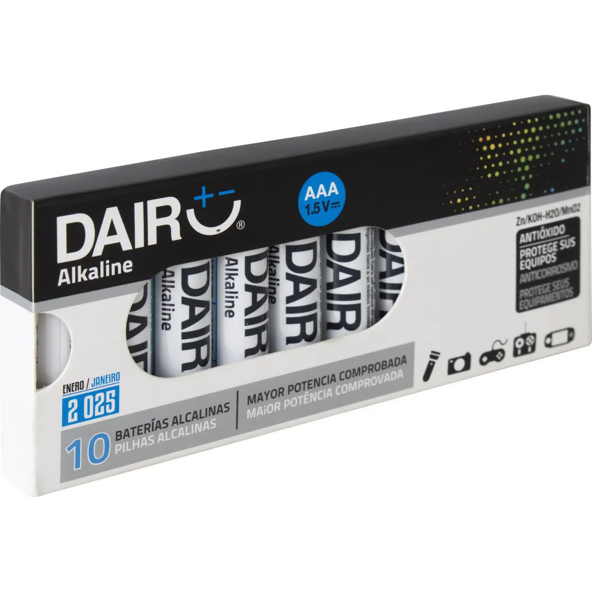 DAIRU - Pack de 10 Pilas Alcalinas Dairu AAA 1.5V