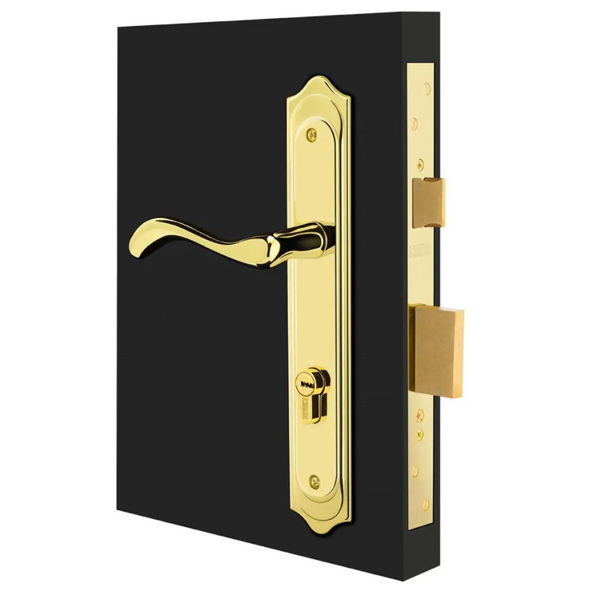 CANTOL - Cerradura de Embutir Principal Clásica Bronce Pulido Der Cantol