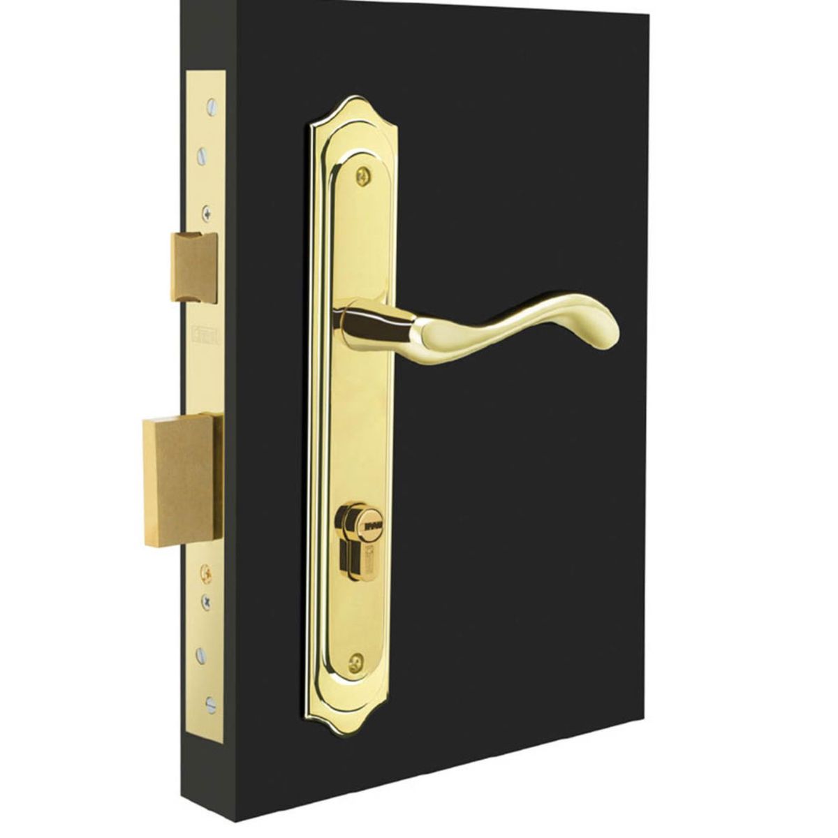 CANTOL - Cerradura de Embutir Principal Clásica Bronce Pulido Izq Cantol