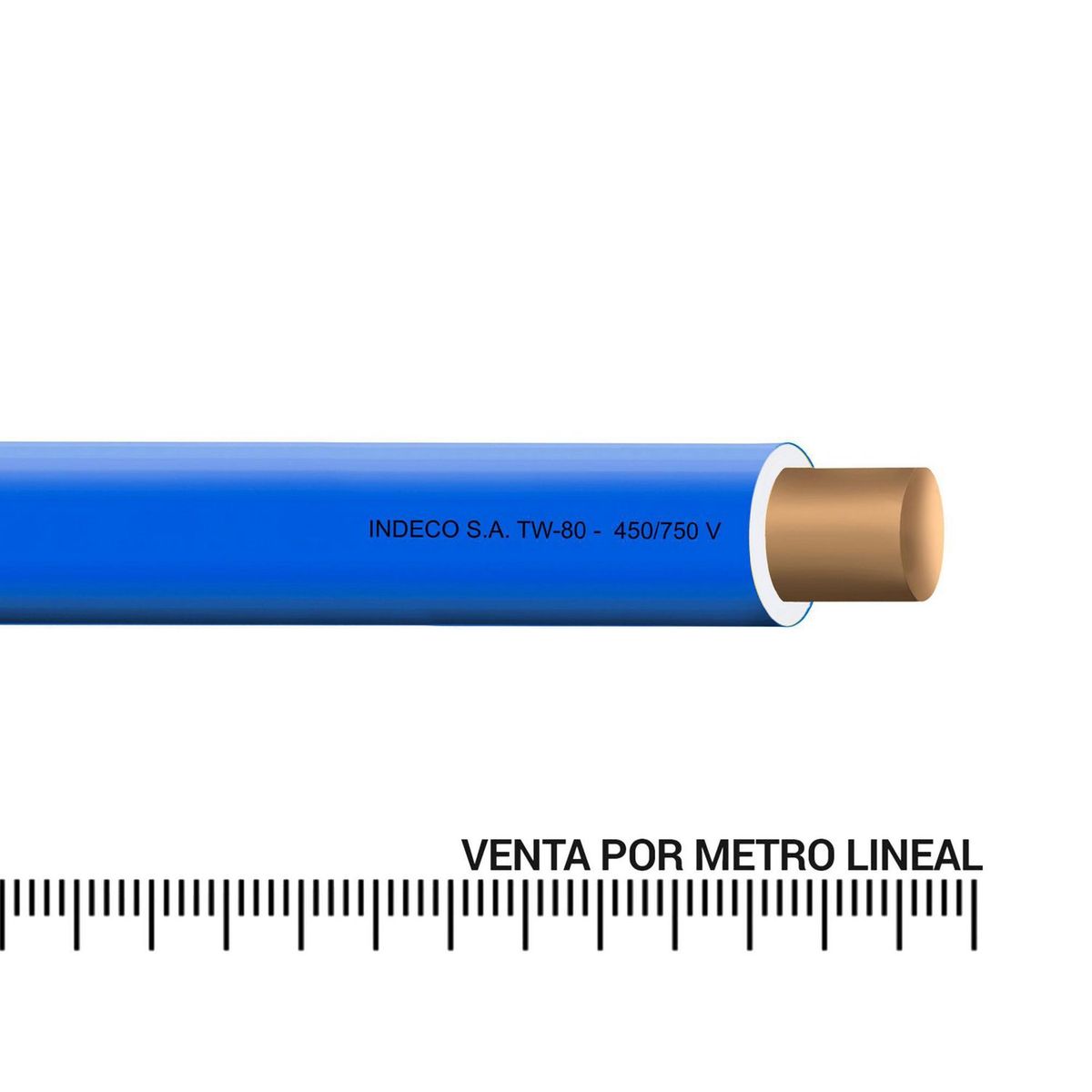 INDECO - Alambre TW 12 AWG Azul por Metro Lineal