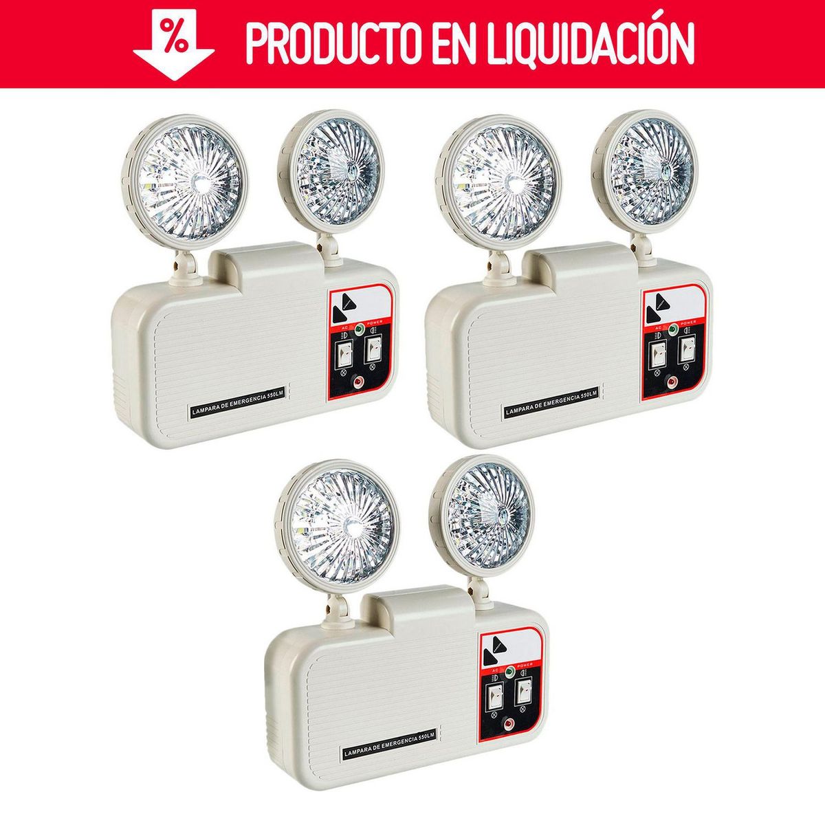 KARSON - Pack X3 De Lámparas De Emergencia 550Lm Karson